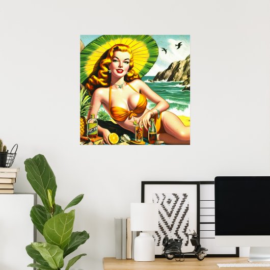  tropische pinup poster (Thuiskantoor)