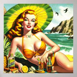 tropische pinup poster