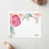 tropische pioentuin | gepersonaliseerd briefpapier notitiekaartje (Voorkant / Achterkant in situ)