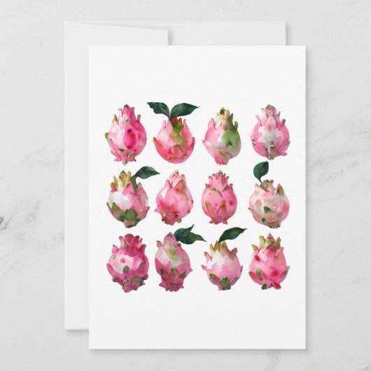 Tropische Pitaya Waterverf kunst Kaart (Voorkant)