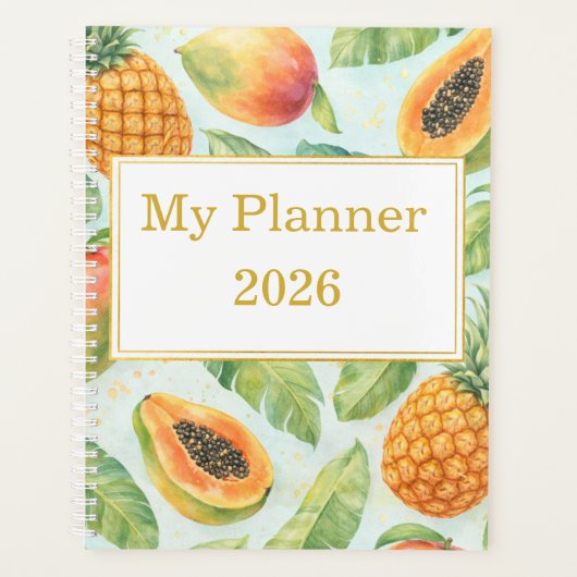 Tropische Planner – Ananas, Mango & Papaja  (Voorkant)