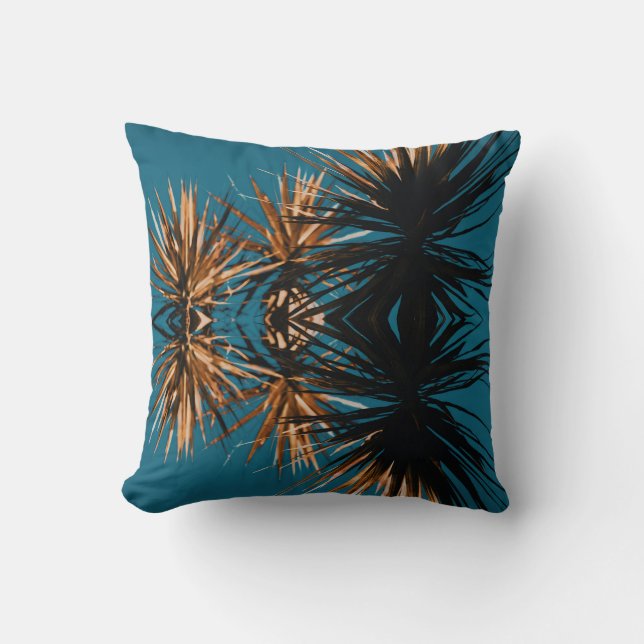 Tropische plant caleidoscoop effect kussen (Voorkant)