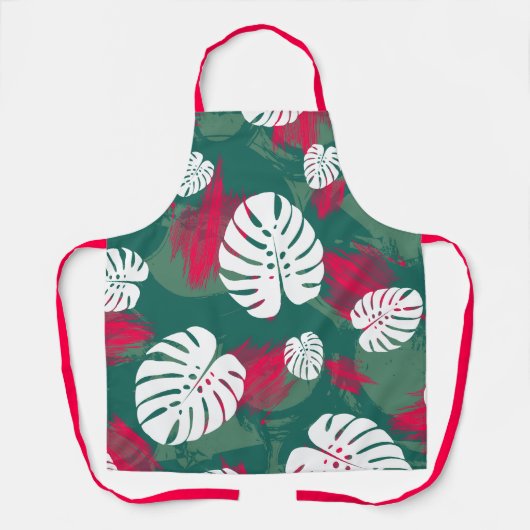 Tropische Plant Illustratie Schort (Voorkant)