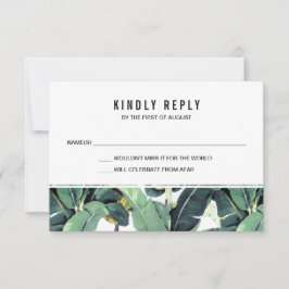 Tropische Plantage Huwelijks RSVP-reactiekaarten RSVP Kaartje