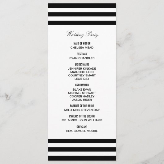 Tropische Plantage Huwelijksceremonie Programma Programmakaart (Achterkant)