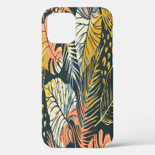 Tropische planten: abstract artistiek patroon. iPhone 12 hoesje