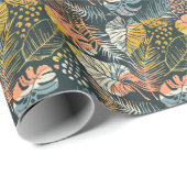 Tropische planten: abstract kunstpatroon. cadeaupapier (Rol Hoek)