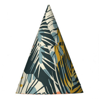 Tropische planten: abstract kunstpatroon. feesthoedjes