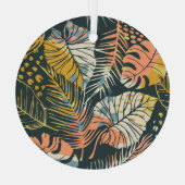 Tropische planten: abstract kunstpatroon. glas ornament (Achterkant)