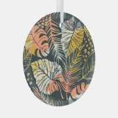 Tropische planten: abstract kunstpatroon. glas ornament (Voorkant Rechts)