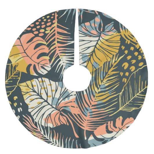 Tropische planten: abstract kunstpatroon. kerstboom rok (Voorkant)