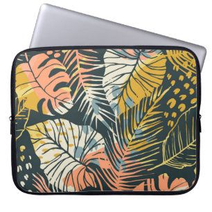 Tropische planten: abstract kunstpatroon. laptop sleeve