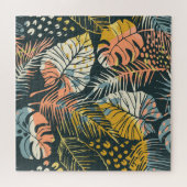 Tropische planten: abstract kunstpatroon. legpuzzel (Horizontaal)