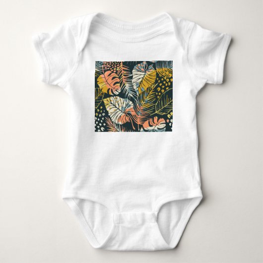Tropische planten: abstract kunstpatroon. romper (Voorkant)