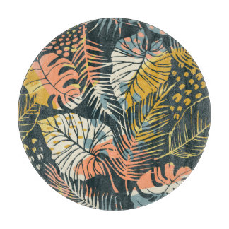 Tropische planten: abstract kunstpatroon. snijplank