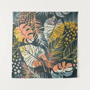 Tropische planten: abstract kunstpatroon. wandkleed