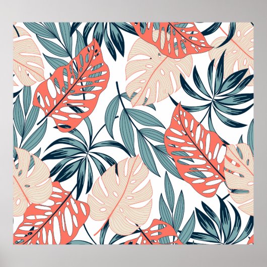 Tropische Planten bladeren Mode print (Voorkant)