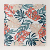 Tropische Planten bladeren Mode print Legpuzzel (Horizontaal)