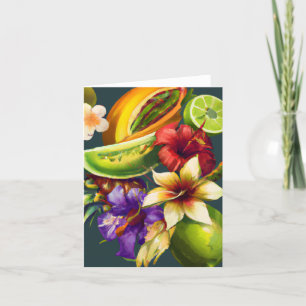 Tropische Planten bloemen schilderen luiers dan Bedankkaart