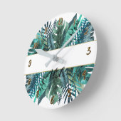 Tropische Planten Botanische bladeren Tropico Ronde Klok (Hoek)