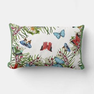 Tropische Planten Butterflies Berries Red Blue Kussen