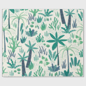 Tropische planten en bladeren cadeaupapier (Vlak)