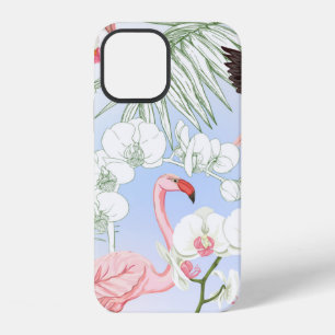 Tropische planten en bloemen. Naadloos patroon, ac iPhone 12 Hoesje