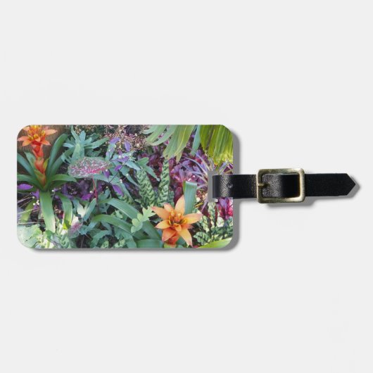 Tropische Planten en Bromeliad Bag Label Bagagelabel (Voorkant horizontaal)