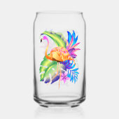Tropische Planten en Flamingo gepersonaliseerd Blikvorm Glas (Achterkant)