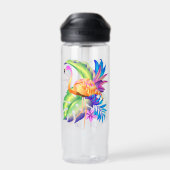 Tropische Planten en Flamingo gepersonaliseerd Waterfles (Achterkant)