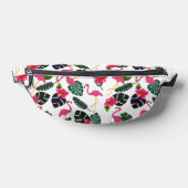 Tropische Planten en roze flamingo's aanpassen Heuptasje (Liggend)