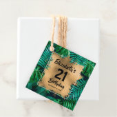 Tropische Planten Gold 21e verjaardag op maat Bedankjes Labels (In situ)