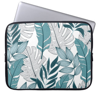 Tropische Planten laat  behang achter. Laptop Sleeve