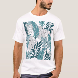 Tropische Planten laat behang achter. T-shirt