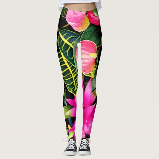 Tropische planten leggings (Voorkant)