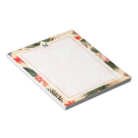 Tropische planten monogram notitieblok (Schuin)