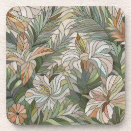 Tropische planten Mozaïek Digitale Kunst Bier Onderzetter