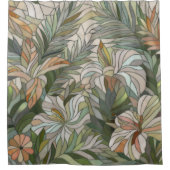 Tropische planten Mozaïek Digitale Kunst Douchegordijn (Voorkant)
