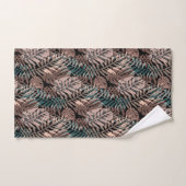 Tropische planten, oerwoud, tropen, beige bladeren bad handdoek (Handdoek)