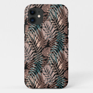 Tropische planten, oerwoud, tropen, beige bladeren Case-Mate iPhone case