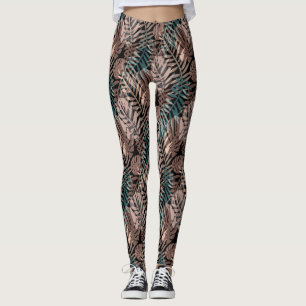 Tropische planten, oerwoud, tropen, beige bladeren leggings