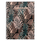 Tropische planten, oerwoud, tropen, beige bladeren notitieboek (Voorkant)