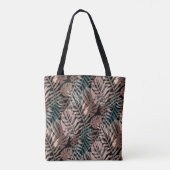 Tropische planten, oerwoud, tropen, beige bladeren tote bag (Achterkant)