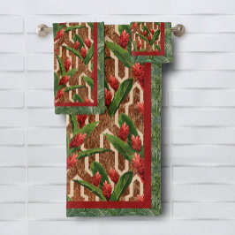 Tropische Planten Patroon Bad Handdoek