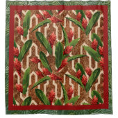 Tropische Planten Patroon Douchegordijn (Voorkant)