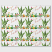 Tropische planten Vogelbloemen Aanmoedigend Cadeaupapier (Vlak)