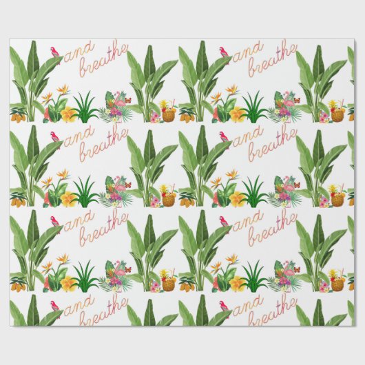 Tropische planten Vogelbloemen Aanmoedigend Cadeaupapier (Vlak)