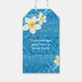 Tropische Plumeria Bloem Blauw Zomer Party Favor Cadeaulabel (Voorkant)