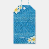 Tropische Plumeria Bloem Blauw Zomer Party Favor Cadeaulabel (Achterkant)