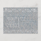 Tropische Plumeria Bloem Grijs Geel Save the Date Aankondigingskaart (Achterkant)